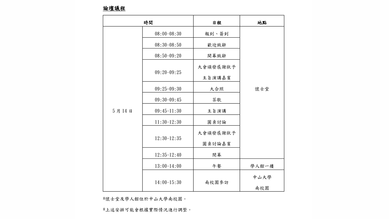 Conference rundown-chinese